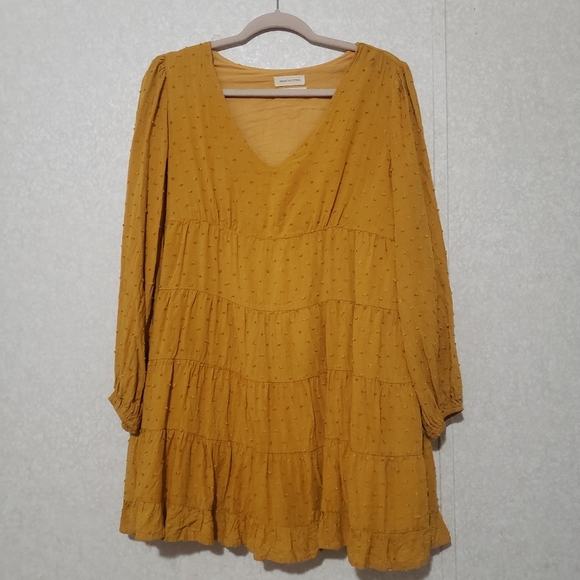 Urban Outfitters Mustard Yellow Long Sleeve Sundress..size:M - Picture 3 of 14